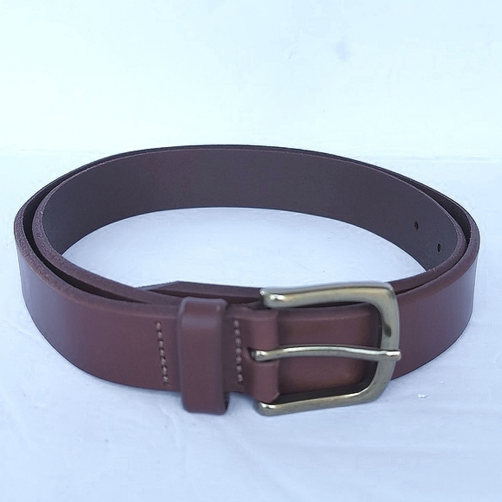 Gap Men's Cognac Brown Brass Hardware Cowhide Leather Belt